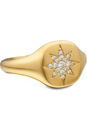 David Yurman 18kt yellow Cable Collectibles Compass diamond pinky ring (9.7mm)