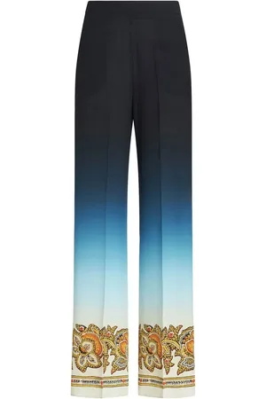Etro Silk gradient effect wide-leg trousers