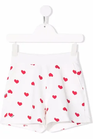 MONNALISA Heart-motif rhinestone-embellished shorts