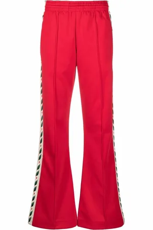 Casablanca Floral-embroidered flared trousers