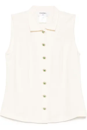 CHANEL Embellished button shirt