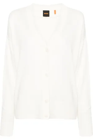 HUGO BOSS V-neck ribbed-knit cardigan