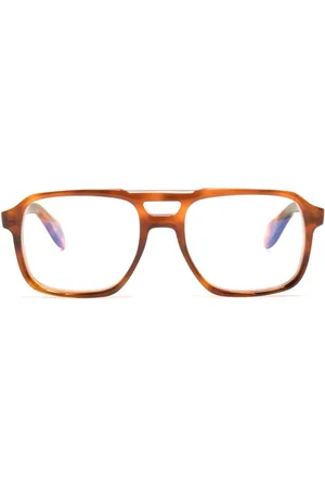 CUTLER & GROSS Tortoiseshell-effect rectangle-frame glasses