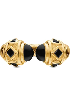David Yurman 18kt yellow Renaissance onyx ring (6.5mm)