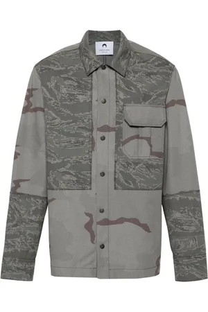 Marine Serre Rispstop classic-collar shirt jacket
