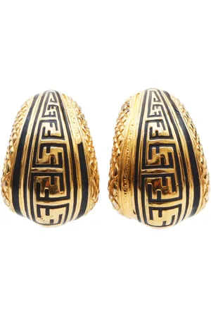 Fendi 1990s logo clip-on earrings