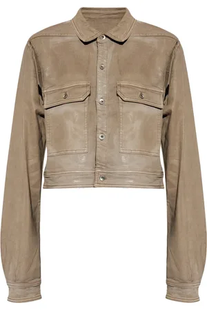 Rick Owens Cut-out foiled denim jacket
