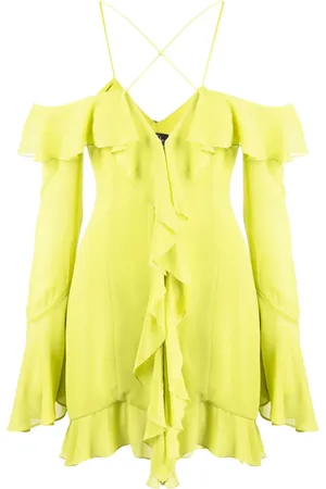 De La Vali Selia ruffled chiffon mini dress