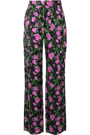 Chiara Ferragni Floral-print satin trousers