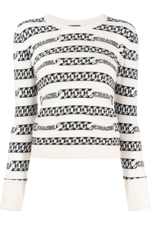 CHANEL 2001 chain-motif cashmere jumper