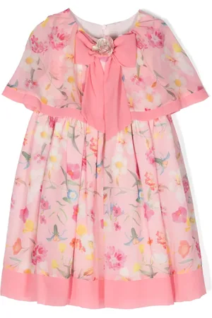 PATACHOU Bow-detailed floral-pattern dress