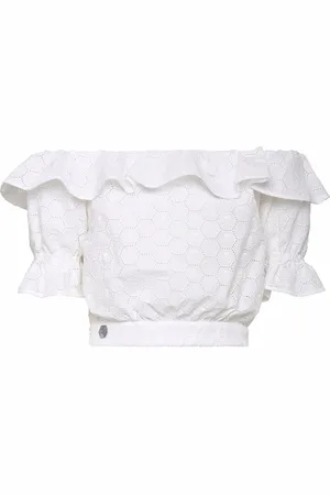 Philipp Plein Off-shoulder lace blouse