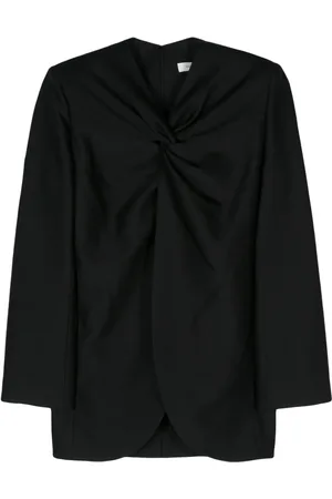 Gia Studios Knot-detail twill blouse