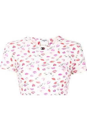 CHANEL 1995 lip-print crop top