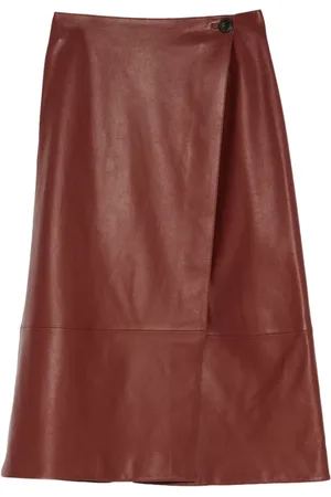 YVES SALOMON Leather wrap skirt