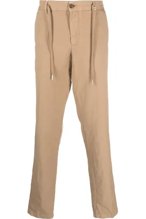 MYTHS Drawstring-waist lyocell-linen chino trousers
