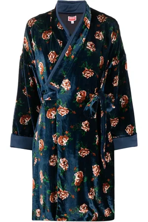 Kenzo Mantel rose-print velvet coat