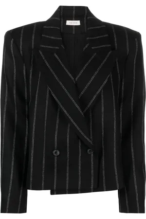 The Mannei Striped double-breasted wool blazer