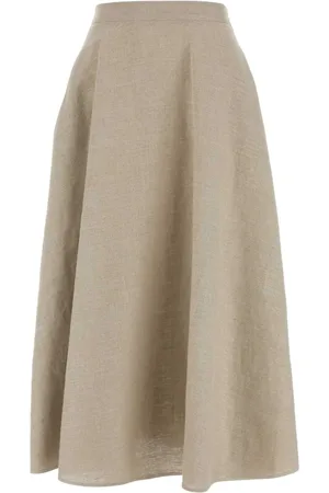 VALENTINO GARAVANI Flared linen midi skirt