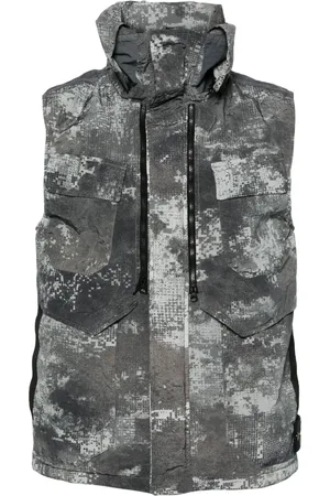 Stone Island Dissolving Grid Camo padded gilet
