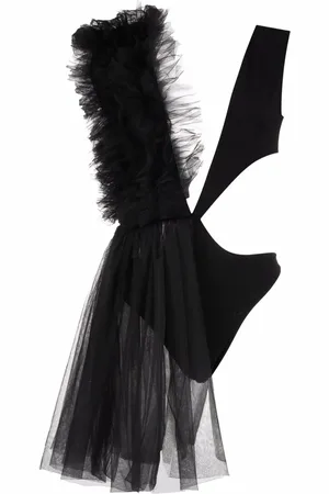 Alchemy X Lia Aram asymmetrical ruffle-trim bodysuit