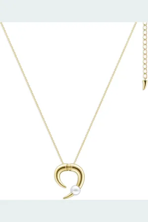 Tasaki 18kt yellow Collection Line Danger Horn pearl necklace