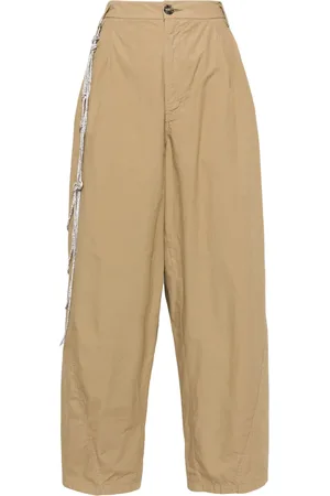 DARKPARK Rhinestone-chain cotton trousers
