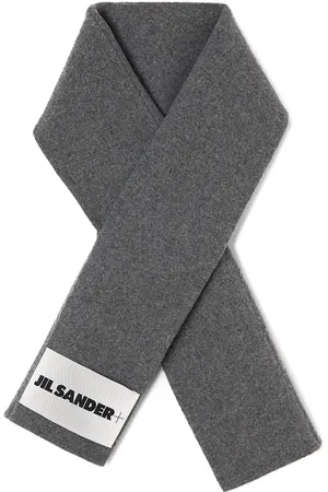 Jil Sander Logo-appliqué mélange-effect scarf
