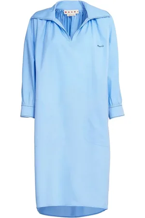 Marni Logo-embroidered long-sleeve dress