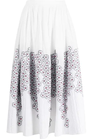 GEMY MAALOUF Floral-print jacquard midi skirt