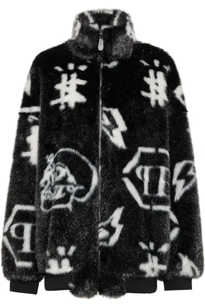Philipp Plein Monogram-print zip-up jacket