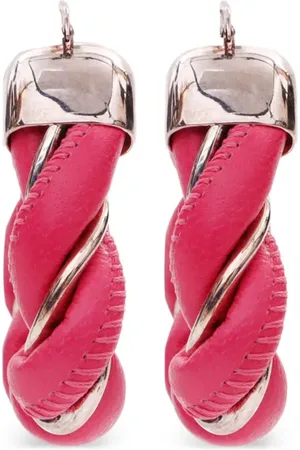Bottega Veneta Twisted triangle hoop earrings