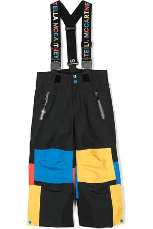 Stella McCartney Colour-block logo-tape dungarees