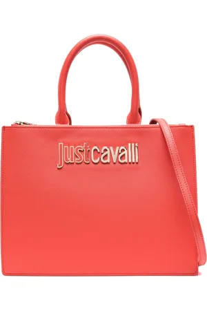 Roberto Cavalli Logo-lettering faux-leather tote bag