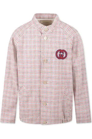 Gucci Logo-patch checked shirt jacket