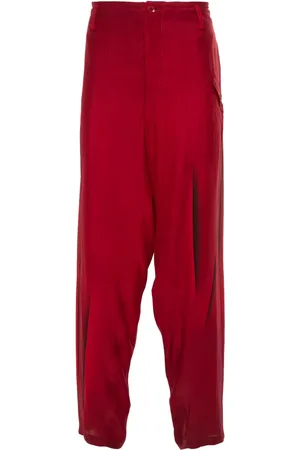 YOHJI YAMAMOTO Abstract-print silk trousers