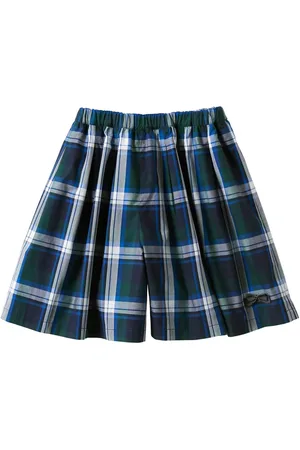 Familiar Plaid-check flared shorts