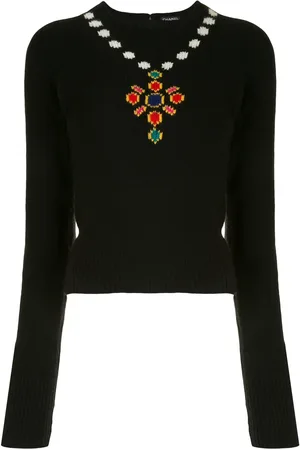 CHANEL 1995 necklace motif jumper