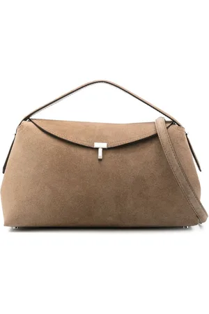 Totême T-Lock suede tote bag