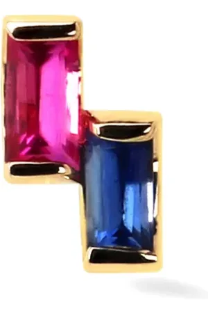 Lark & Berry 14kt yellow Omnis sapphire earring