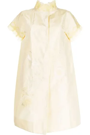 SHIATZY CHEN Silk embroidered ruffle-trim coat