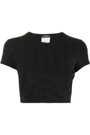 CHANEL 1997 CC logo-embroidered crop top