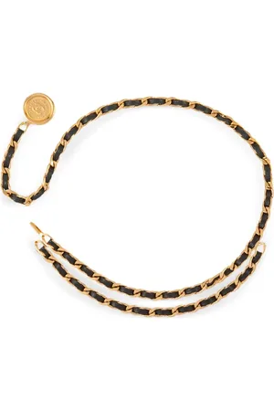 CHANEL 1994 Medallion chain leather belt