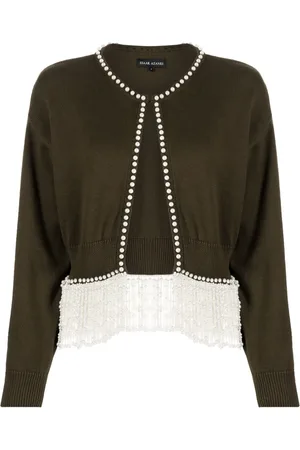 Izaak Azanei Pearl-detail wool cardigan