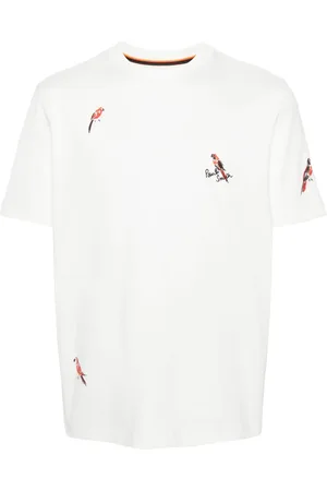 Paul Smith Bird-embroidered organic cotton T-shirt
