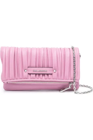 Karl Lagerfeld Pleated foldover crossbody bag