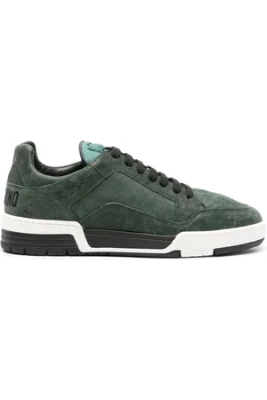 Moschino Logo-embroidered suede sneakers