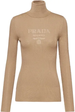 Prada Logo-intarsia roll-neck jumper