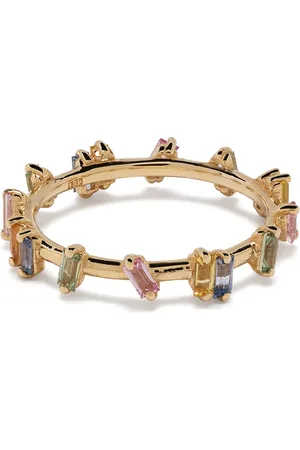 Suzanne Kalan 18kt yellow sapphire Rainbow Firework band ring