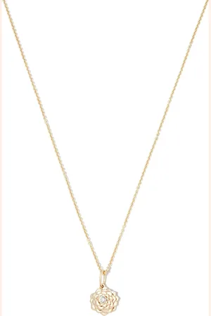 Sydney Evan 14kt yellow Camellia diamond necklace